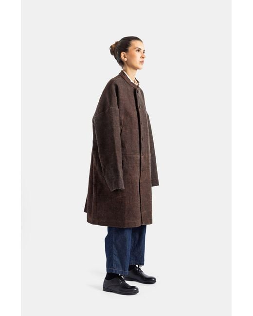 COTTLE Brown Manteau Orchestra Teinture Kakishibu Noir Coat