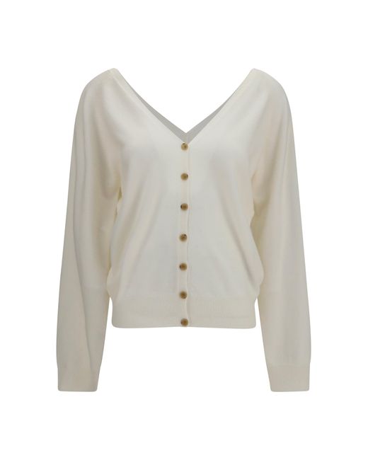 Lisa Yang White Jiani Cashmere Cardigan Kashmir/Capra Hircus