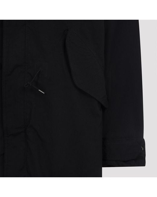 C P Company Black Outerwear Long Jacket for men