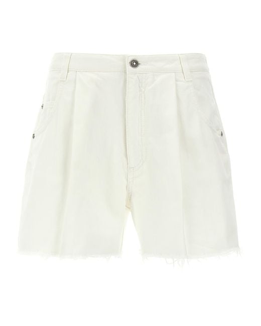 Ermanno Scervino White Denim Bermuda Shorts