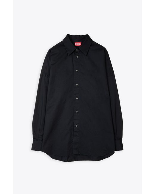 DIESEL Blue S-Limo-Logo Camicia Cotton Oversized Shirt With Oval-D Logo for men