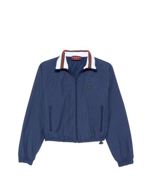 Gucci Blue Striped Collar Jacket