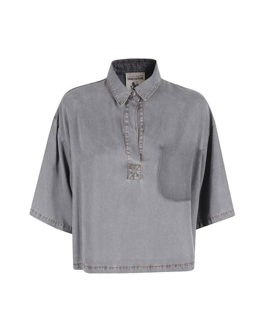 Semicouture Gray Polo Shana Tencel