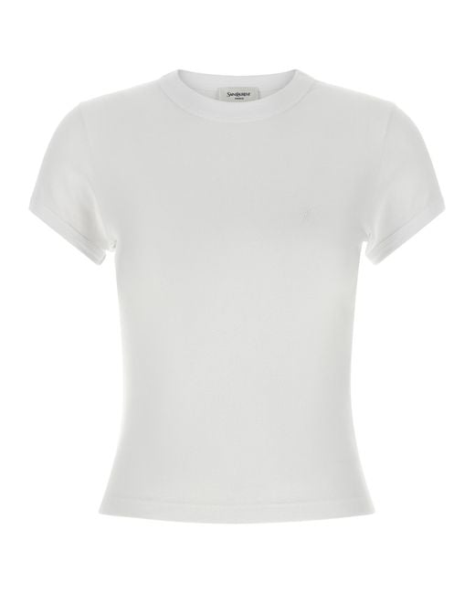 Saint Laurent White Cotton T-Shirt