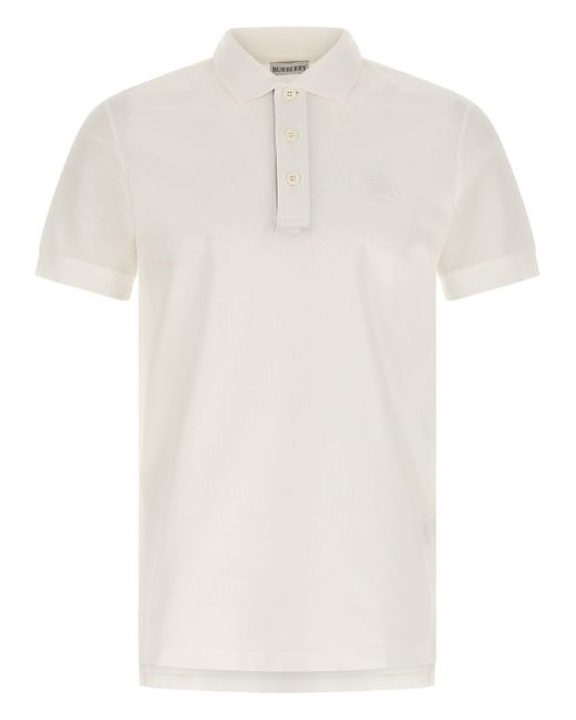 Burberry White 'Eddie' Polo Shirt for men
