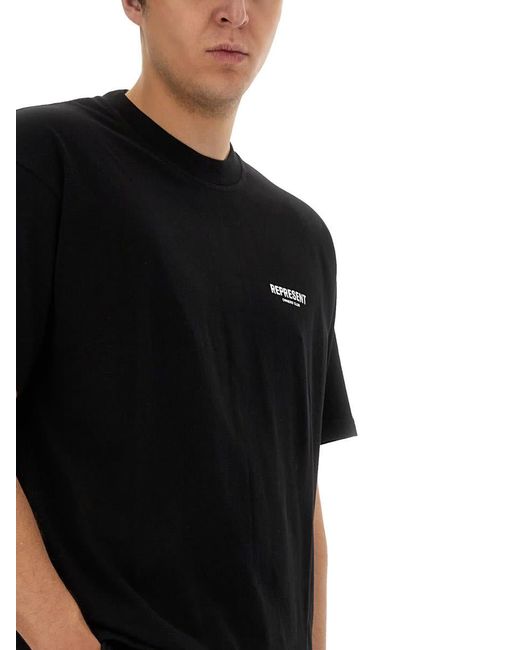 Represent Black T-Shirt With Logo for men