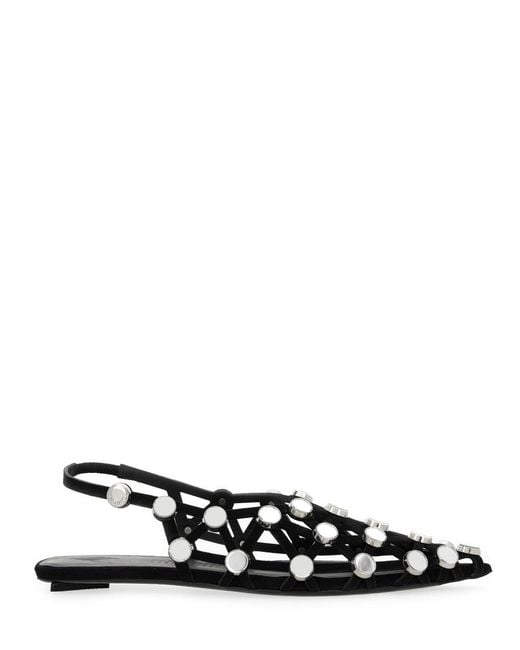 The Attico White Dancer Grid Shoes Goat Leather
