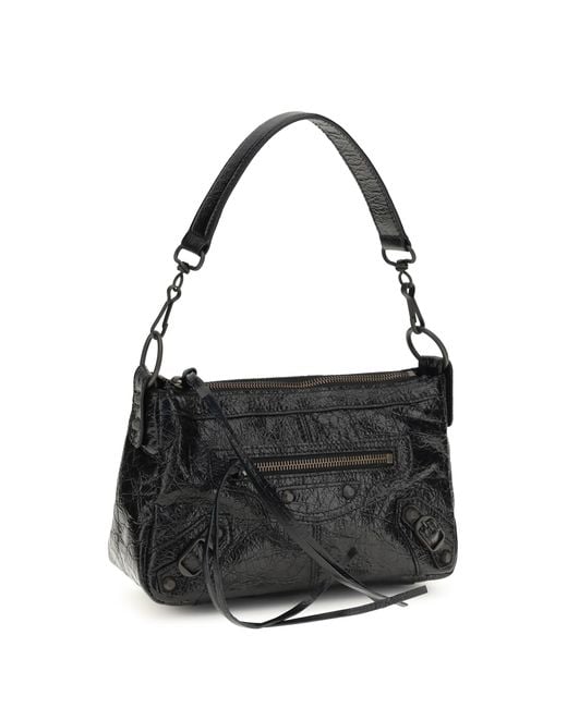 Balenciaga Black Le City Moto Mini Handbag Lamb Ovis Aries Handbags