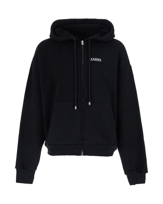 Amiri Black Hooded Zip Sweatshirt Sweatshirts for men
