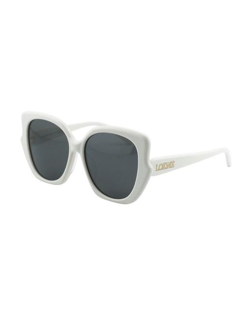 Loewe Gray Sunglasses Cat Eye Full Rim, Frame And Smoke Lens Lw40133F25A