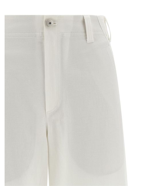 Brunello Cucinelli White Wide Trousers