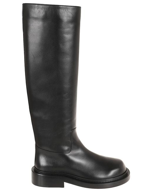 Jil Sander Black Round Toe Knee-High Boots