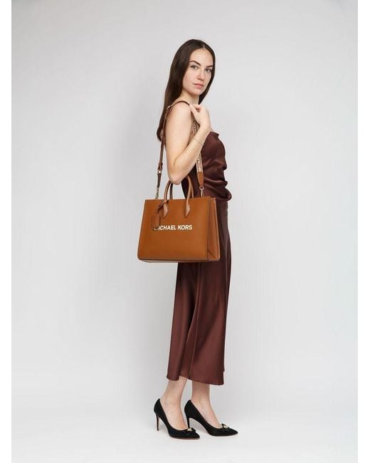 Michael Kors Brown Tote Bag Leather Tote-Bags