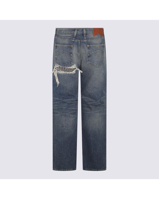 Rhude Blue Denim Used Jeans for men