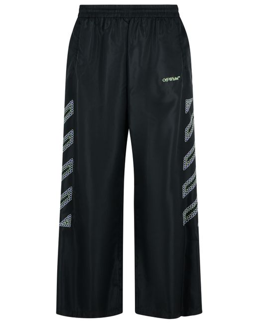Off-White c/o Virgil Abloh Gray Logo Detailed Wide Leg Pants for men