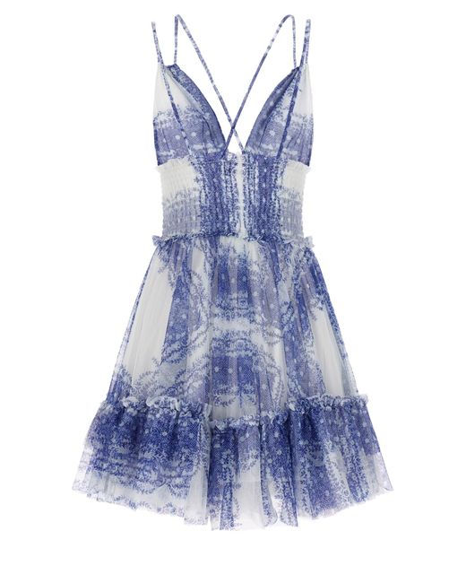 Philosophy Di Lorenzo Serafini Blue All Over Print Dress