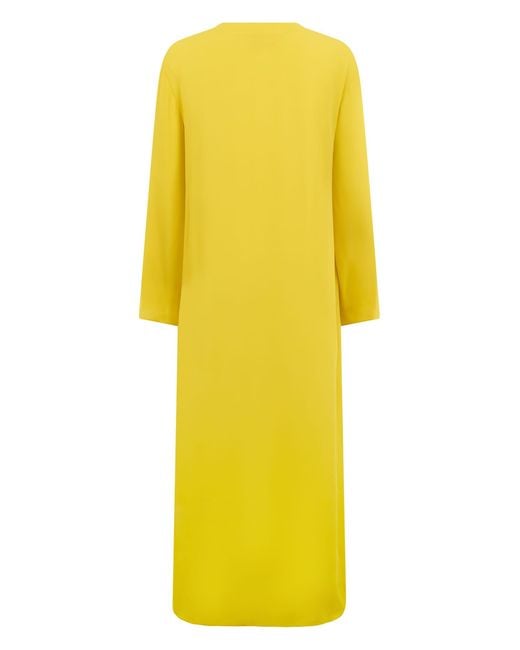 Valentino Garavani Yellow Long Elegant Dress With Long Sleeves