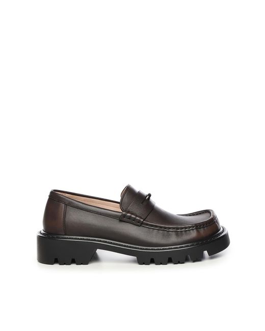 Loewe Brown Flat Shoes Calfskin for men