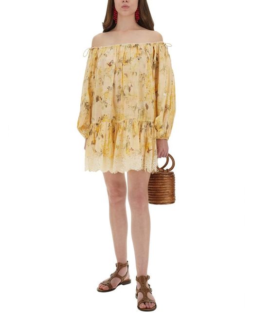 Zimmermann Yellow Cascadian Short Dress