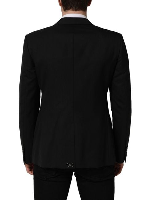 Dolce & Gabbana Black Wool Single Breasted Blazer Jacket Vigin Clothing for men
