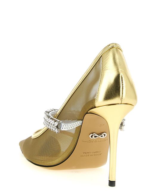 Mach & Mach Metallic 'Lotus Flower' Pumps