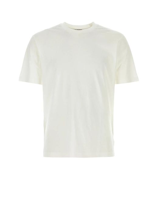 Jil Sander White Pure Cotton Crew-Neck T-Shirt for men