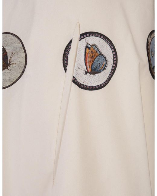 Giambattista Valli Natural Midi Skirt With Micromosaic Print
