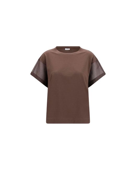 Brunello Cucinelli Brown Cotton T