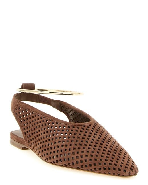 Jil Sander Brown 'Sling Back' Ballet Flats