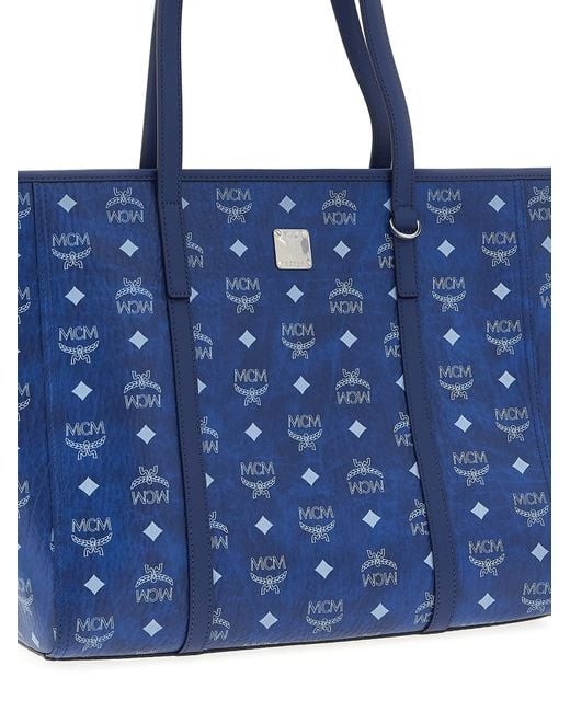 MCM Blue Medium Toni Shopping Bag