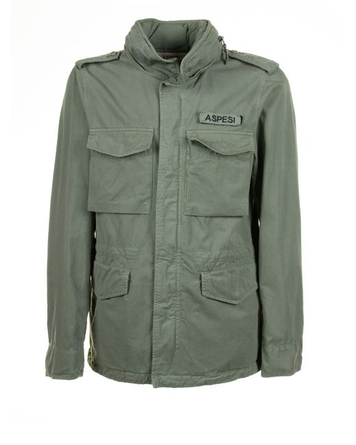 Aspesi Green Sage 4-Pocket Jacket With Buttons for men