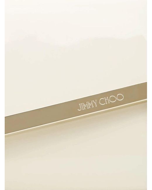 Jimmy Choo Natural Emmie Clutch Bag In Milk Patent Leather