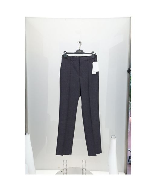 Dior Blue Pants Wool Fleece (Ovis Aries) Trousers