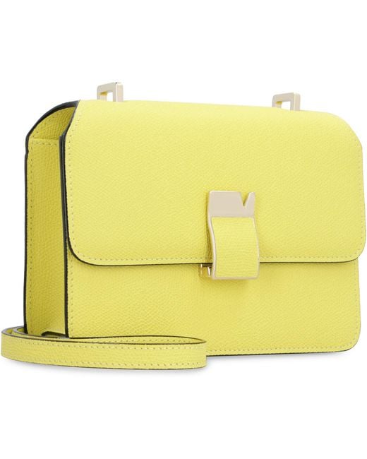 Valextra Yellow Nolo Mini Leather Crossbody Calfskin Shoulder Bags