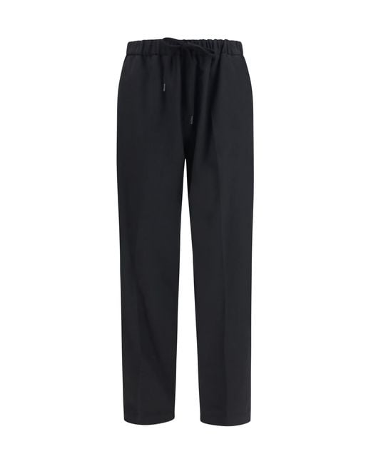 MM6 by Maison Margiela Black Drawstring Straight-Leg Pants for men