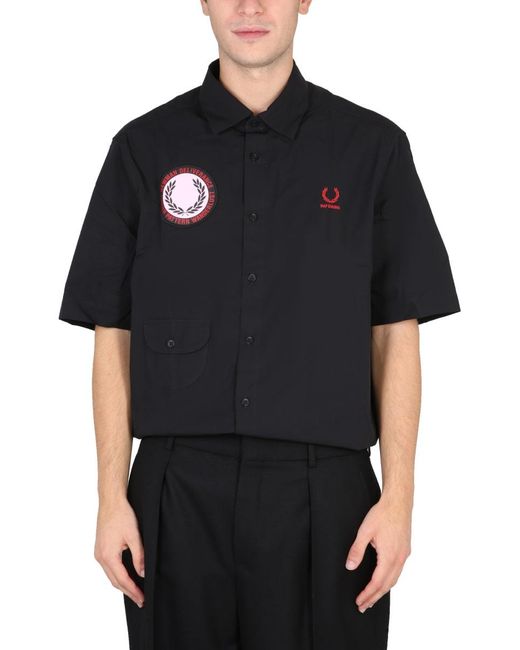Fred Perry Black Shirt With Patch for men