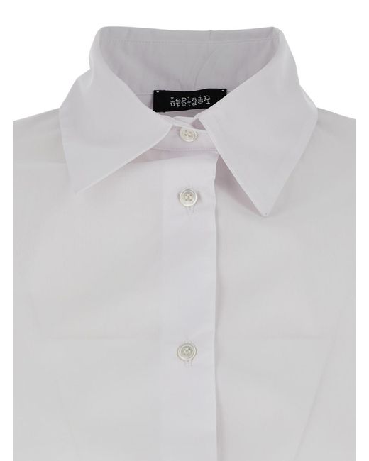 Le Plain White Shirt With Classic Collar And Long Sleeves
