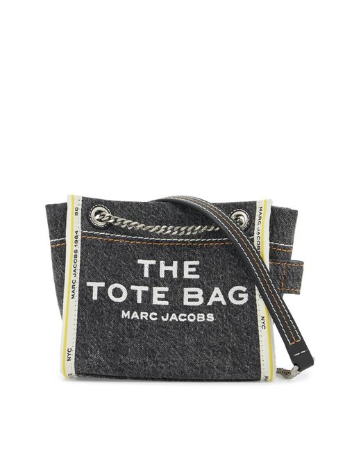 Marc Jacobs Black The Denim Chain Crossbody Tote Bag