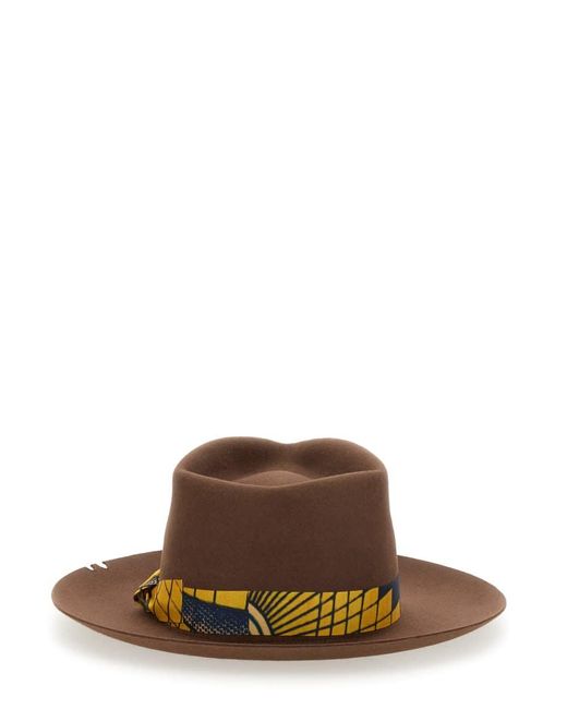 SUPERDUPER Brown Bougainvillea Hat for men