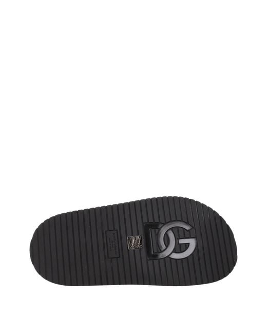 Dolce & Gabbana Black Leather Slipper for men