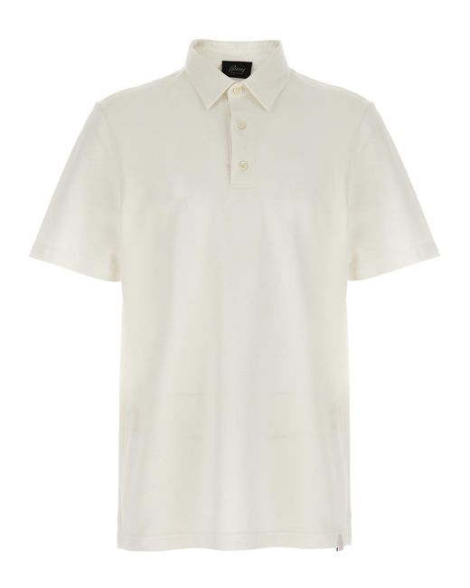 Brioni White Polo With Logo for men