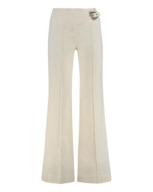Versace Jeans Couture White Straight-Leg Cotton Trousers Straight