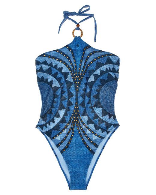 Pin-Up Stars Blue Intreccio Africano One-Piece Swimsuit