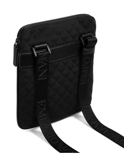 Giorgio Armani Black Cotton Crossbody Bag for men