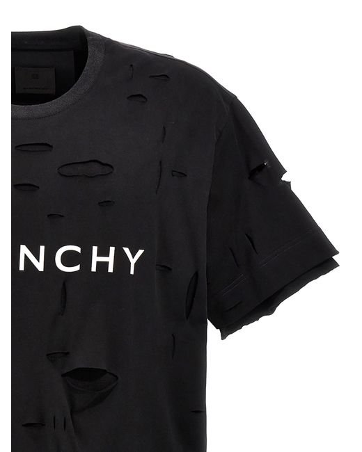 Givenchy Black 2 Layers Logo Cotton T-shirt for men