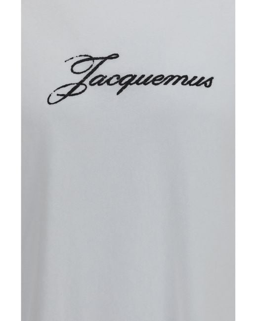 Jacquemus Gray Cotton Logo T-Shirt Cotton; True Hemp T-Shirts for men