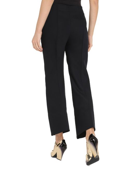 Bottega Veneta Blue High-Rise Cotton Trousers Straight