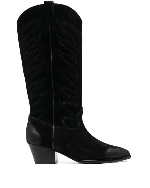 Ash Black Calf Leather Heaven Boots Lyst UK