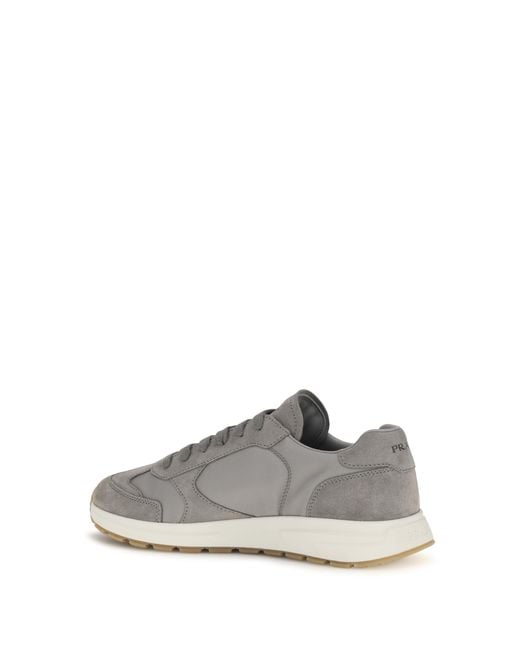 Prada Gray Sneakers Prax 01 Re-Nylon Upper Recycled Polyamide Trainers for men