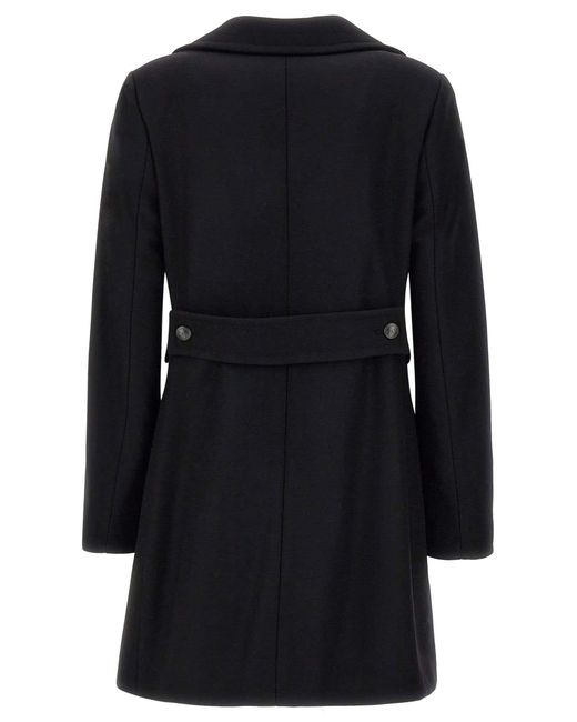 Fay Black Virgin Wool Blend Coat